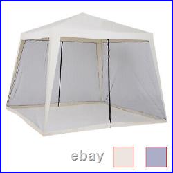 10 x 10 Folding Slant Leg Screened Sun Shelter Canopy Tent with Mesh Sidewalls