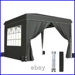 10 x 10 Ft Pop Up Canopy Tent Sidewalls Outdoor Shelter Portable Instant Black