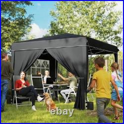 10 x 10 Ft Pop Up Canopy Tent Sidewalls Outdoor Shelter Portable Instant Black