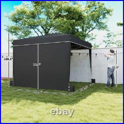 10 x 10 Ft Pop Up Canopy Tent Sidewalls Outdoor Shelter Portable Instant Black