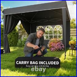 10 x 10 Ft Pop Up Canopy Tent Sidewalls Outdoor Shelter Portable Instant Black