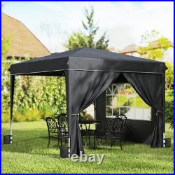 10 x 10 Ft Pop Up Canopy Tent Sidewalls Outdoor Shelter Portable Instant Black