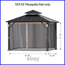 10' x 10' Gazebo Mosquito Netting Replacement Universal 4-Panel Sidewalls
