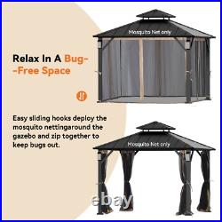 10' x 10' Gazebo Mosquito Netting Replacement Universal 4-Panel Sidewalls