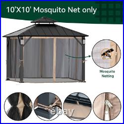10' x 10' Gazebo Mosquito Netting Replacement Universal 4-Panel Sidewalls