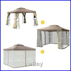 10' x 10' Home Gazebo Awning Patio Screw-free Structure Canopy Tent with Side Wall