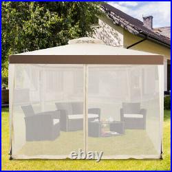 10'x 10' Patio Canopy Gazebo Tent Shelter withMosquito Netting Steel Frame Beige