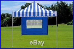 10' x 10' Pop Up Canopy Party Tent Gazebo EZ Blue Stripe E Model
