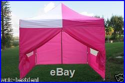 10' x 10' Pop Up Canopy Party Tent Gazebo EZ Pink White E Model