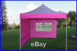 10' x 10' Pop Up Canopy Party Tent Gazebo EZ Pink Zebra E Model