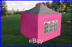 10' x 10' Pop Up Canopy Party Tent Gazebo EZ Pink Zebra E Model