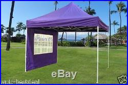 10' x 10' Pop Up Canopy Party Tent Gazebo EZ Purple E Model