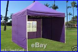 10' x 10' Pop Up Canopy Party Tent Gazebo EZ Purple E Model