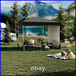 10' x 10' Pop Up Canopy Tent with 1 Sidewall, Portable Shelter Gazebo, Black