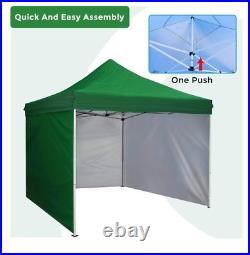 10' x 10' Pop-Up Canopy Tent with 4 Sidewalls, Forest Green