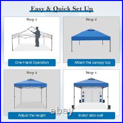 10' x 10' Pop Up Canopy Tent with Sidewall and 6 Pockets Patio Beach Party Tent