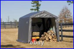10' x 10' x 8' Gray Fabric Carport Shelter Steel Frame Portable Storage Shed