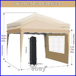 10 x 10ft Pop Up Canopy Tent Outdoor Gazebo Canopy with 4 Removable Sidewalls