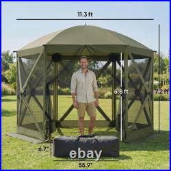 10 x 11 ft Pop Up Gazebo Screen Tent, Instant Camping Canopy