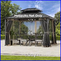 10' x 12' Gazebo Mosquito Netting Replacement Universal 4-Panel Sidewalls
