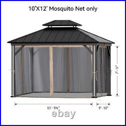 10' x 12' Gazebo Mosquito Netting Replacement Universal 4-Panel Sidewalls