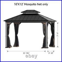 10' x 12' Gazebo Mosquito Netting Replacement Universal 4-Panel Sidewalls