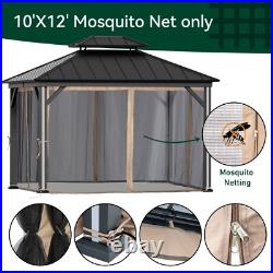 10' x 12' Gazebo Mosquito Netting Replacement Universal 4-Panel Sidewalls