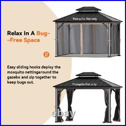 10' x 12' Gazebo Mosquito Netting Replacement Universal 4-Panel Sidewalls