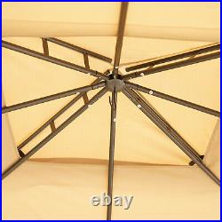 10' x 12' Outdoor Patio 2-tier roof Gazebo Canopy Steel Frame with Mesh Sidewalls