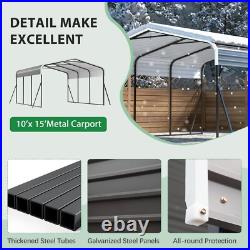 10' x 15' Metal Carport Heavy Duty Carport Canopy with Galvanized Steel Roof