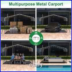 10' x 15' Metal Carport Heavy Duty Carport Canopy with Galvanized Steel Roof