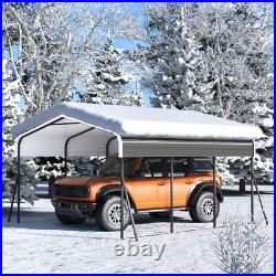 10' x 15' Metal Carport Heavy Duty Carport Canopy with Galvanized Steel Roof