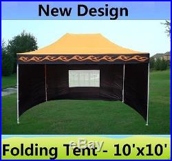 10' x 15' Pop Up Canopy Party Tent Gazebo EZ Orange Flame E Model