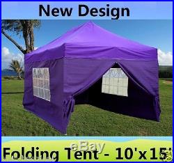 10' x 15' Pop Up Canopy Party Tent Gazebo EZ Purple E Model