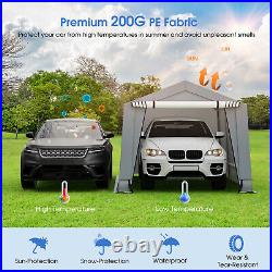 10' x 16' Carport Car Canopy Shelter Heavy Duty Outdoor Portable Garage WithDoors