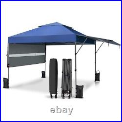 10 x 17.6' Outdoor Pop-up Canopy Tent Heavy Duty Foldable withDual Half Awnings