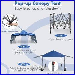 10 x 17.6' Outdoor Pop-up Canopy Tent Heavy Duty Foldable withDual Half Awnings