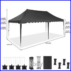 10'x 20' Canopy Gazebo Easy Pop Up Waterproof Tent Outdoor Wedding Party Tent US