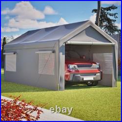 10' x 20' Carport Car Canopy Garage with Removable Sidewalls & Roll-up Windows