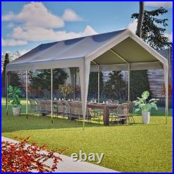 10' x 20' Carport Car Canopy Garage with Removable Sidewalls & Roll-up Windows