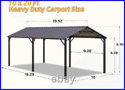 10' x 20' Carport Outdoor Heavy Duty Metal Galvanized Car Shelter Garage Gazebo