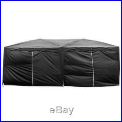 10'x 20' EZ Pop UP Awning Wedding Party Tent Gazebo Canopy Black With6 Sidewalls