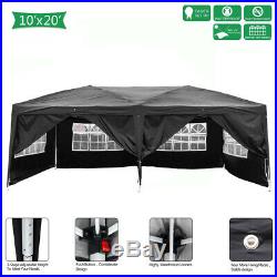 10'x 20' EZ Pop UP Wedding Party Tent Gazebo Canopy withCarry Bag Black