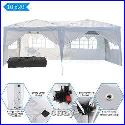 10' x 20' Ez Pop Up Gazebo Folding Canopy Tent Waterproof with 6 Remove Sides