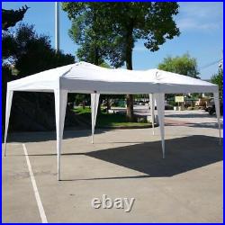 10' x 20' Ez Pop Up Gazebo Wedding Supply Sunshade Garden Canopy Tent White +Bag