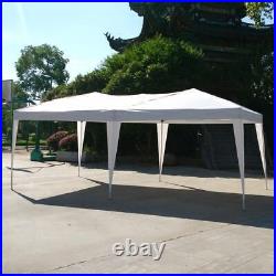 10' x 20' Ez Pop Up Gazebo Wedding Supply Sunshade Garden Canopy Tent White +Bag