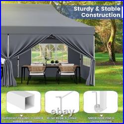 10 x 20 FT Canopy with 6 Detachable Sidewalls Carrying Bag Outdoor Event Gray