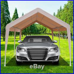 10 x 20 FT Carport Car Auto Garage Shelter Cover Canopy Tent with Foot Cloth Khaki