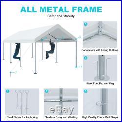 10 x 20 FT Heavy Duty Carport Canopy Car Garage Shelter Party Tent Storage White