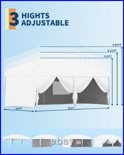 10 x 20 FT Instant Pop Up Canopy Tent with 6 Side Walls, Heavy Duty Canopy Set